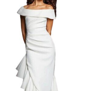 NWT Jovani 36910SC Jersey Bridal Dress White Size 12